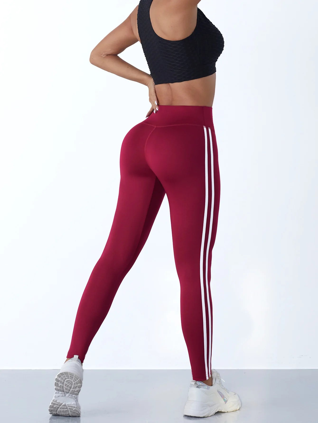 Yoga Leggings With Side Stripes