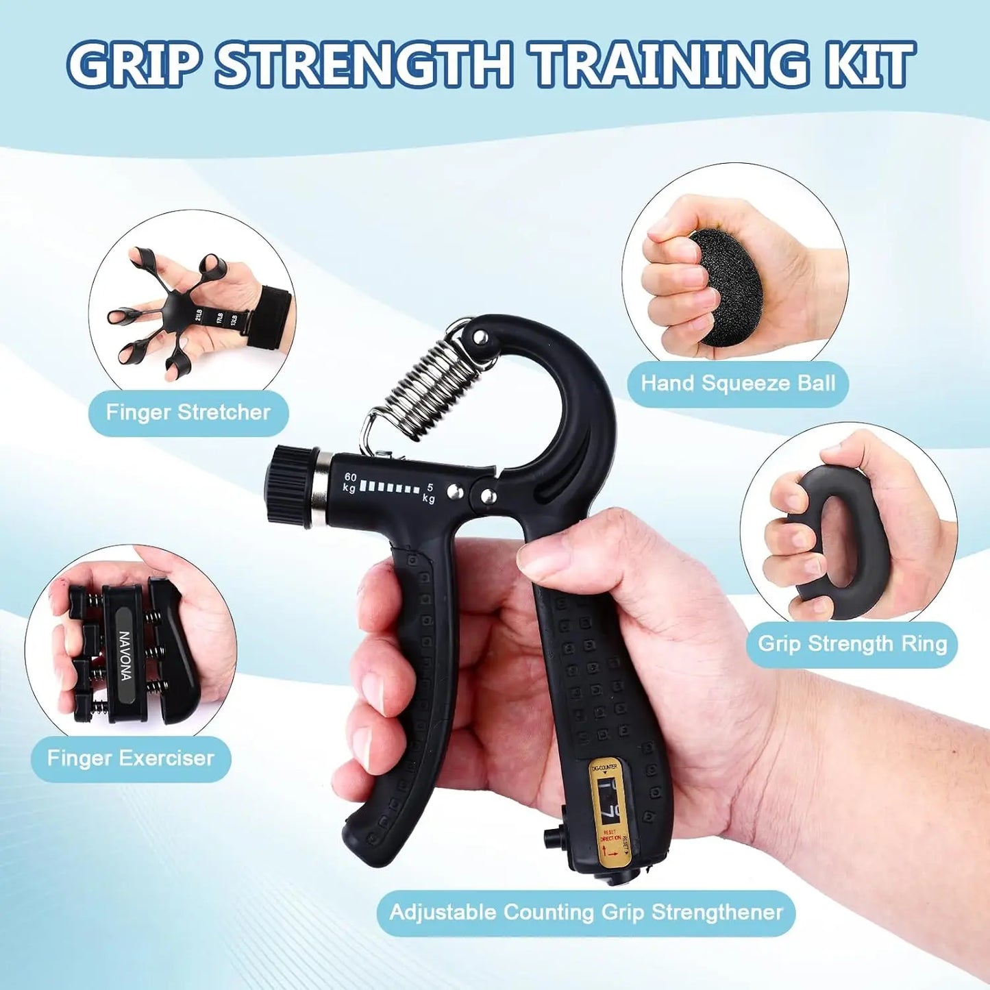 Adjustable Hand Gripper (set) - Kinetic Fitness