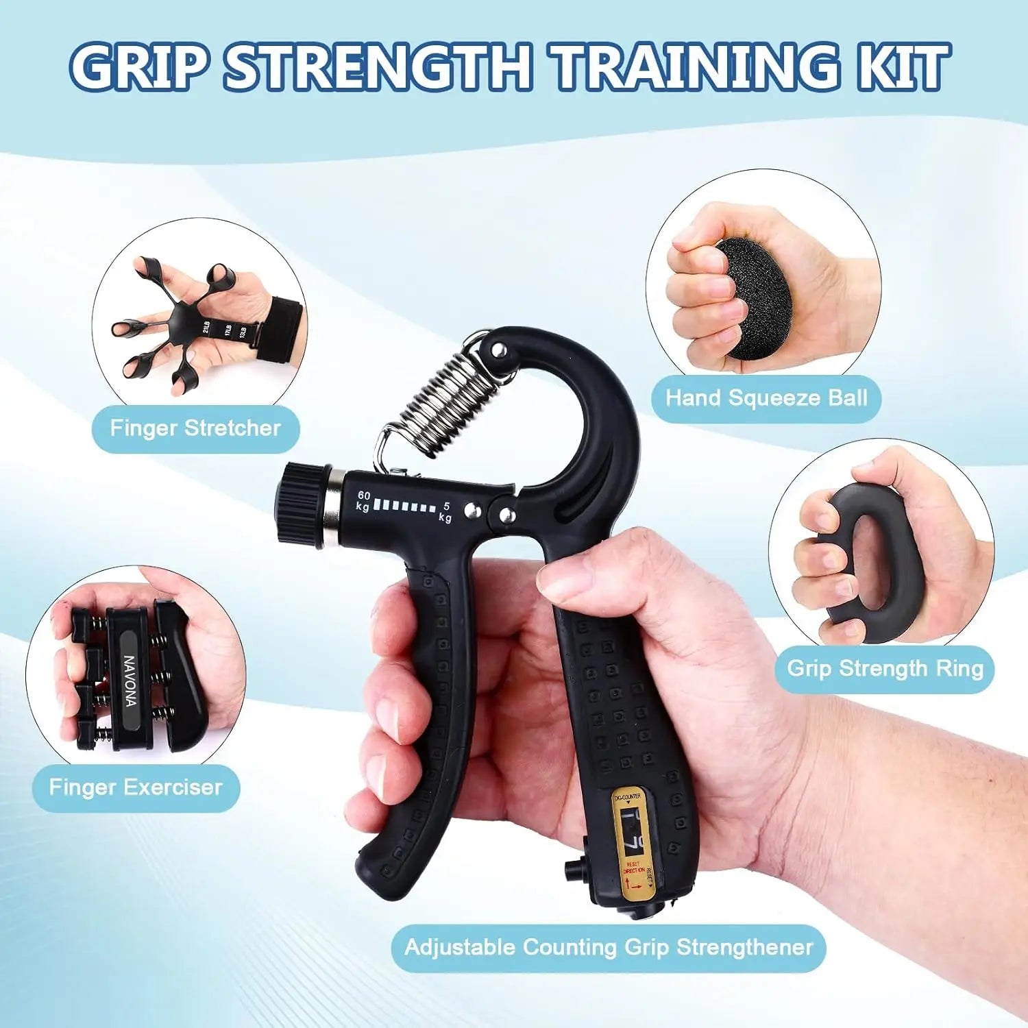 Adjustable Hand Gripper (set) - Kinetic Fitness