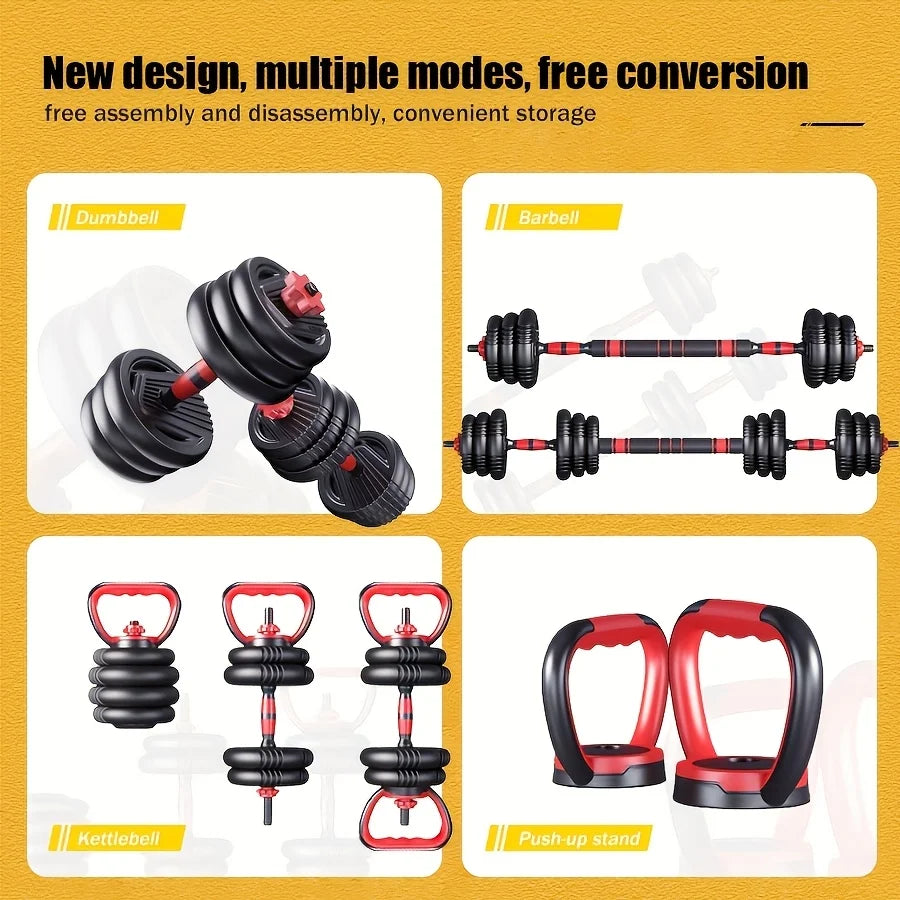 4-in-1 adjustable weight dumbbell set, - Kinetic Fitness