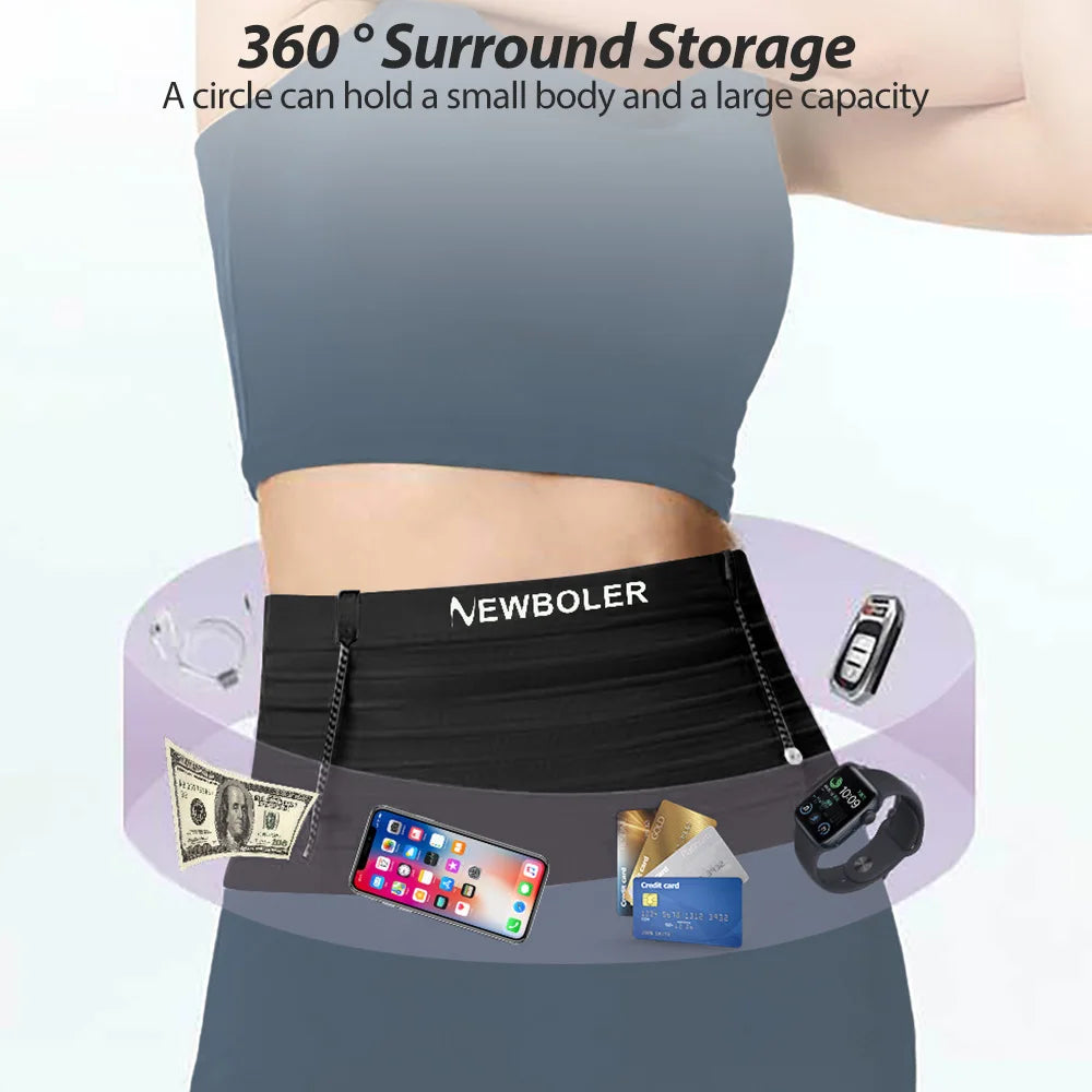 NEWBOLER Elastic Sports Waist Bag Pack