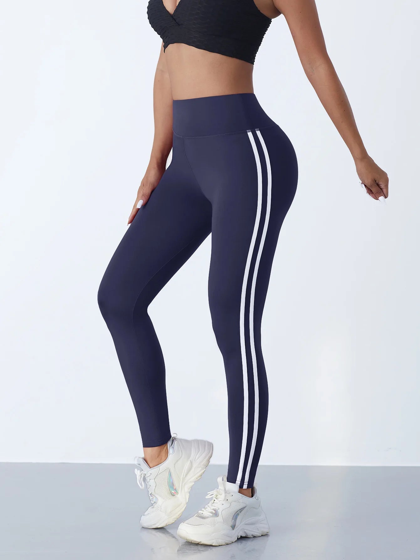 Yoga Leggings With Side Stripes