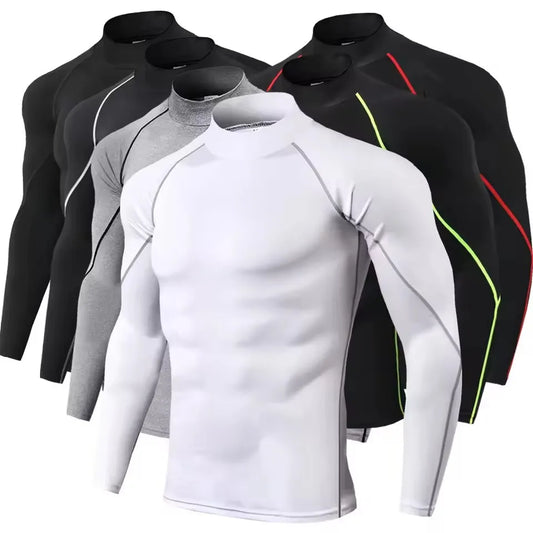 Men Compression Long Sleeve T Shirt Sportswear Male Skinny Tshirt Elastic Track Tracksuit Clothing Gyms Fitness T-shirt For Men