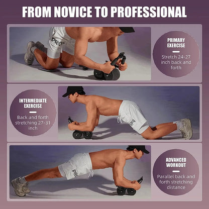 Ab Trainer with Counter Display Fitness Exercise Roller Wheel