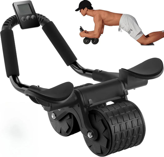 Ab Trainer with Counter Display Fitness Exercise Roller Wheel