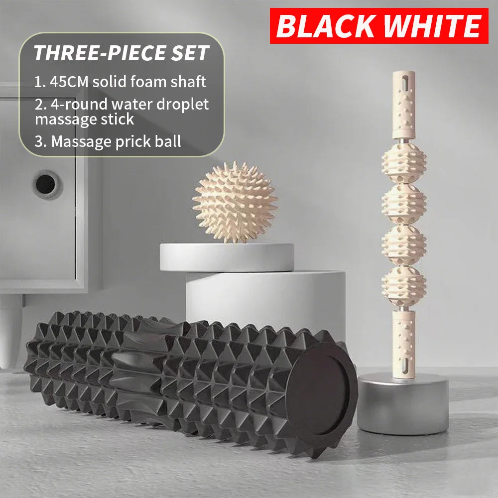 [Three piece massage set] Massage prick ball, massage roller, foam massage roller shaft - Kinetic Fitness