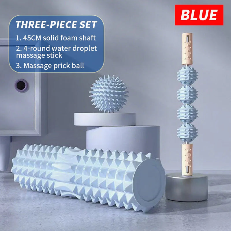 [Three piece massage set] Massage prick ball, massage roller, foam massage roller shaft - Kinetic Fitness