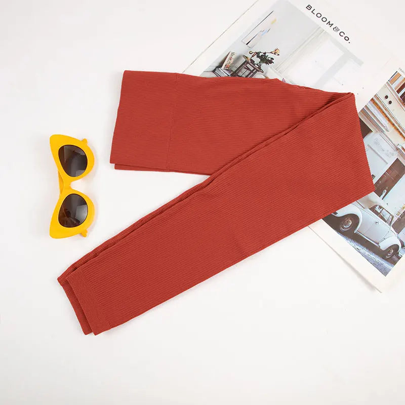 Women Seamless Ribbed Leggings