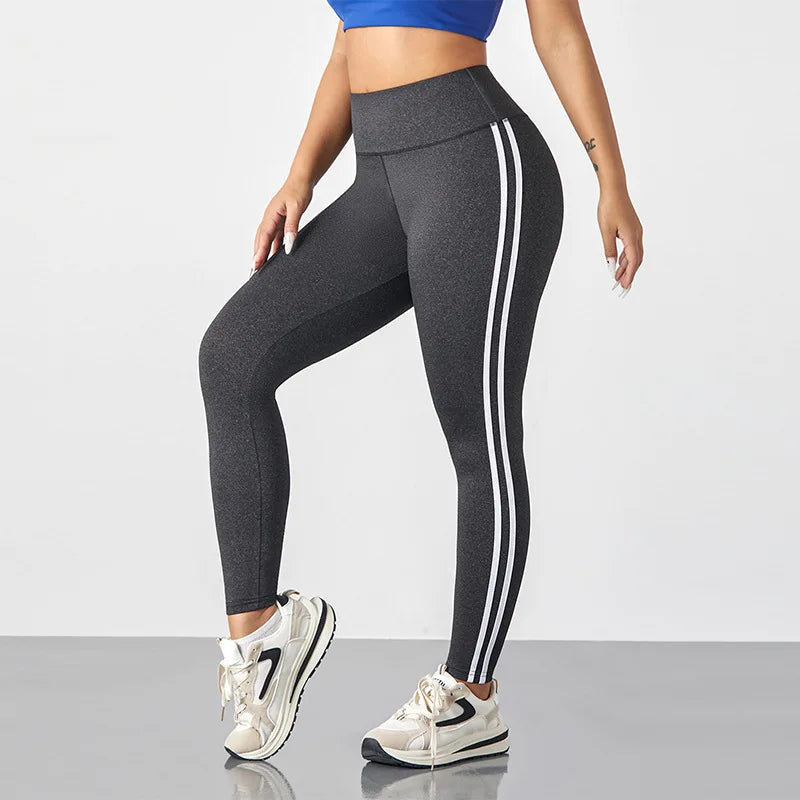 Yoga Leggings With Side Stripes