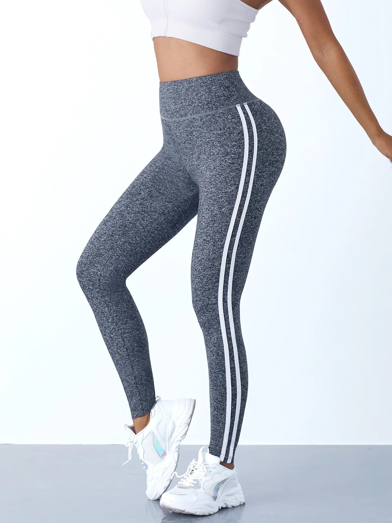 Yoga Leggings With Side Stripes
