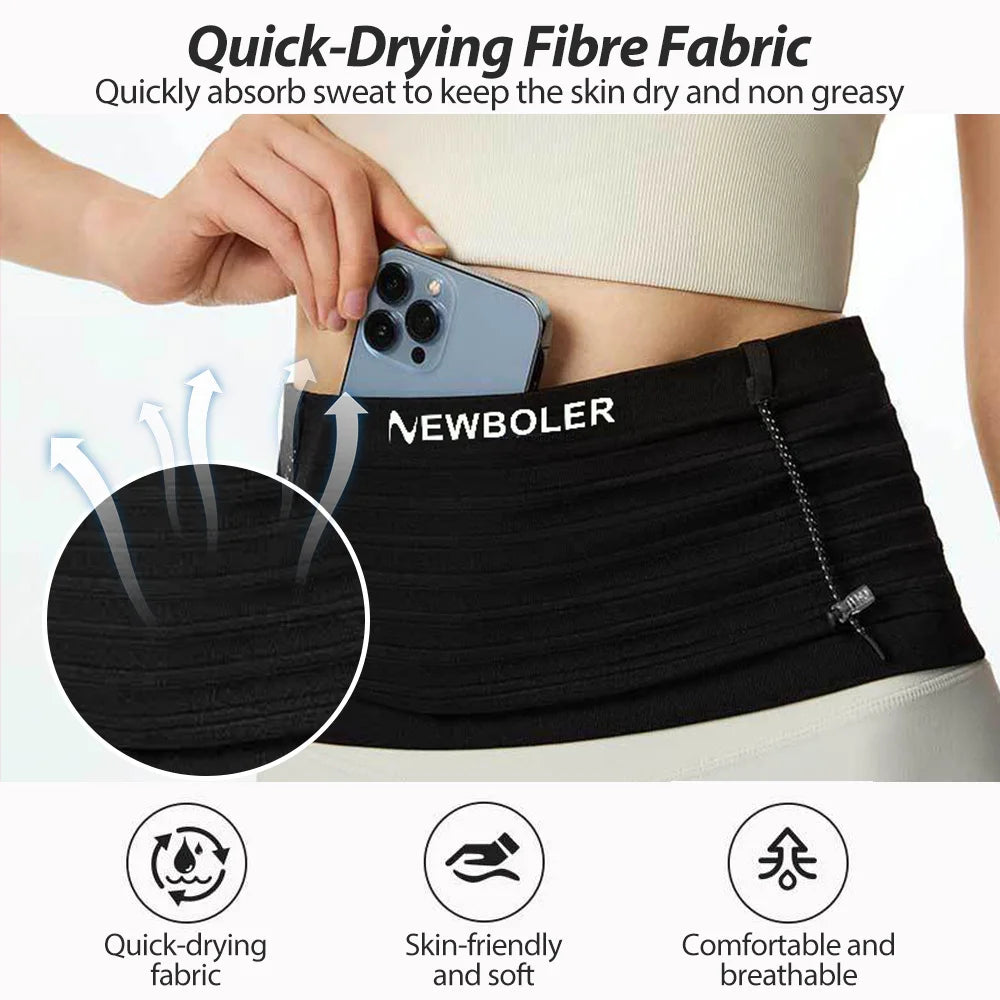 NEWBOLER Elastic Sports Waist Bag Pack